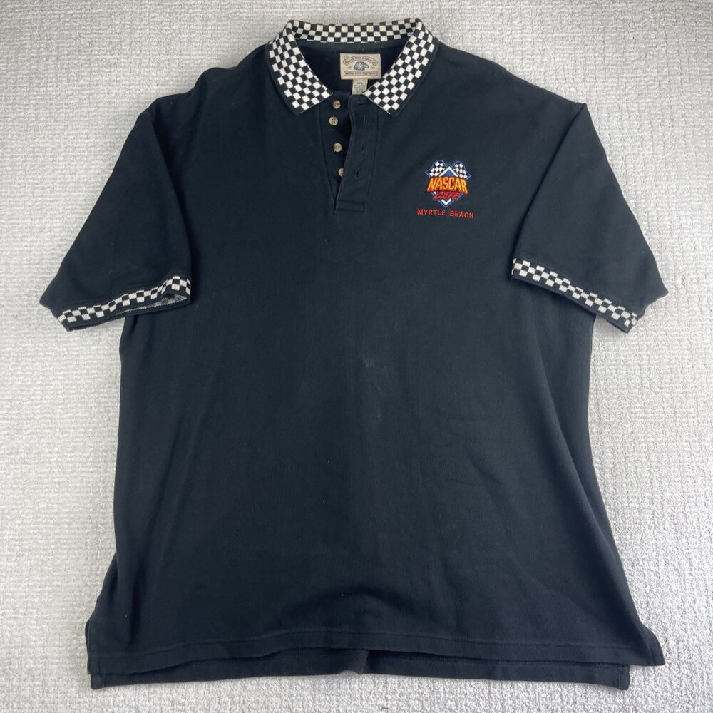 VINTAGE Nascar Cafe Myrtle Beach Speedway polo shirt 90s Racewear XXL Logo